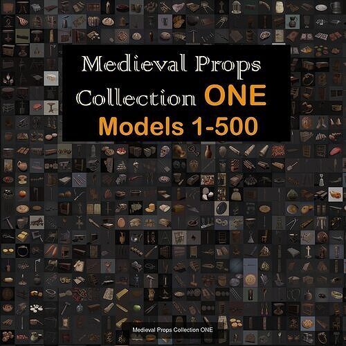 Medieval Props Collection ONE TWO THREE 3D Model Pack 3