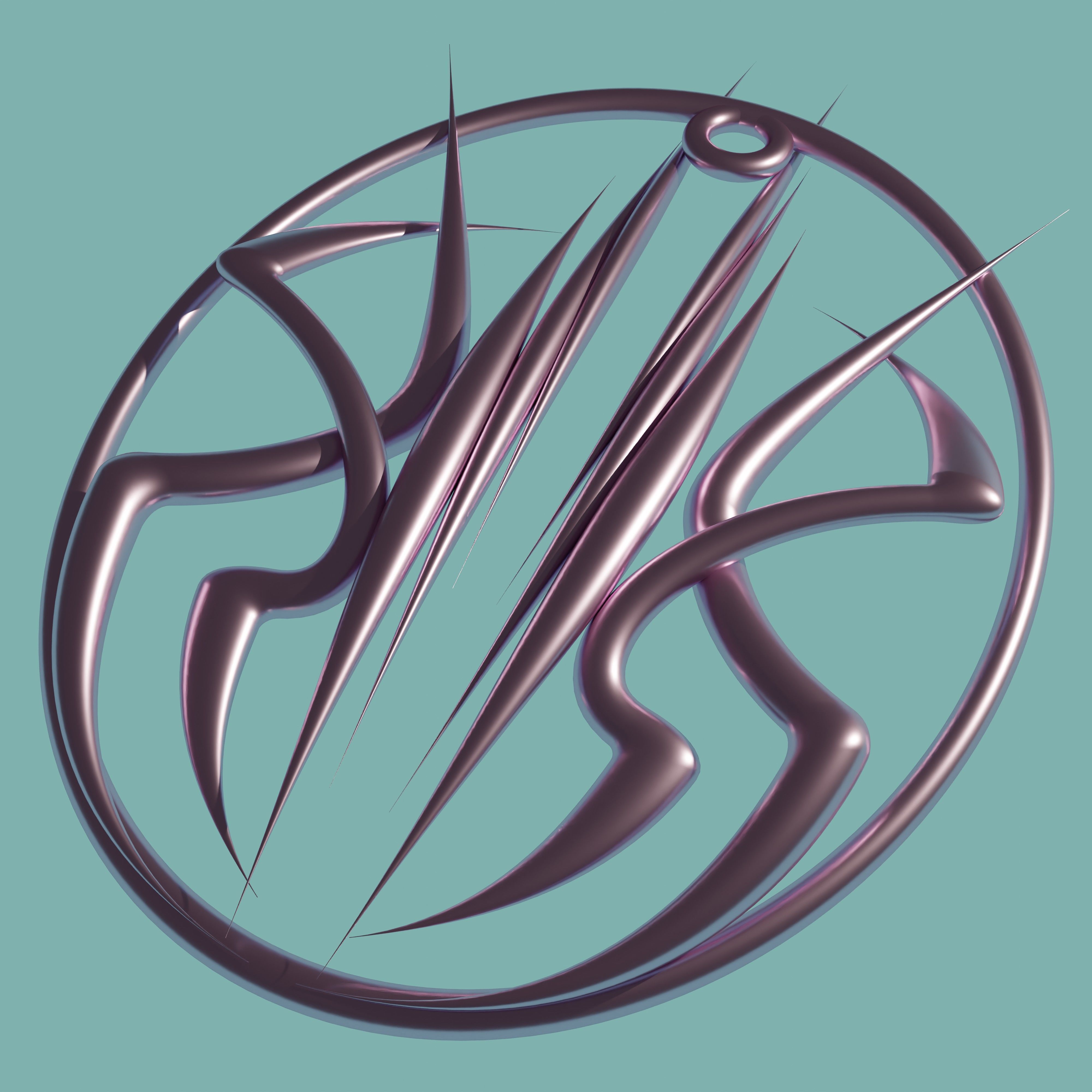 tribal pendant 3D print model_1