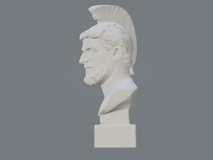 ancient Greek marble head statue 3D print model_1