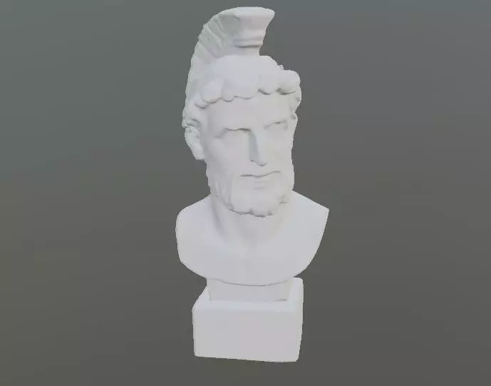 ancient Greek marble head statue 3D print model_0