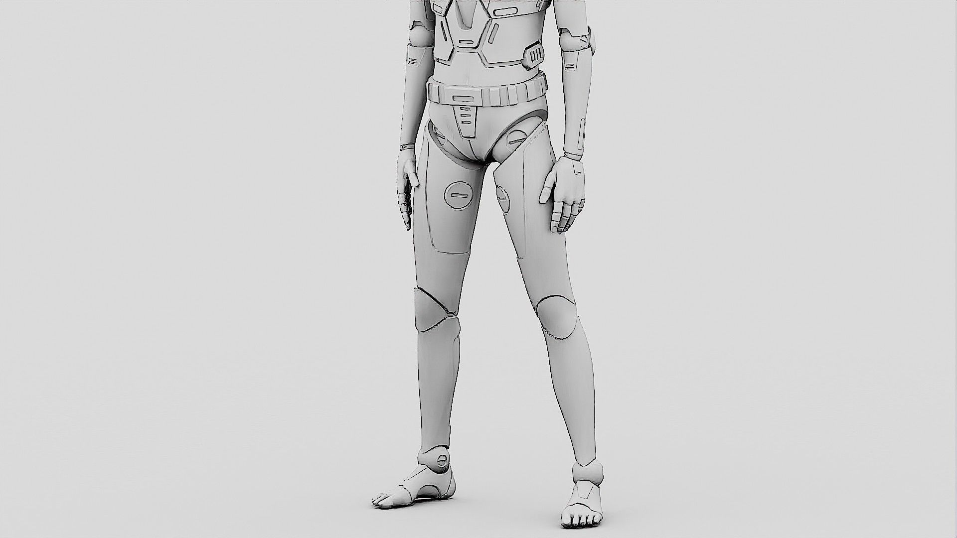 HUMANOID ORPHEUS-J  Rigged for Unreal Engine - Unity - MIXAMO 3D model_36