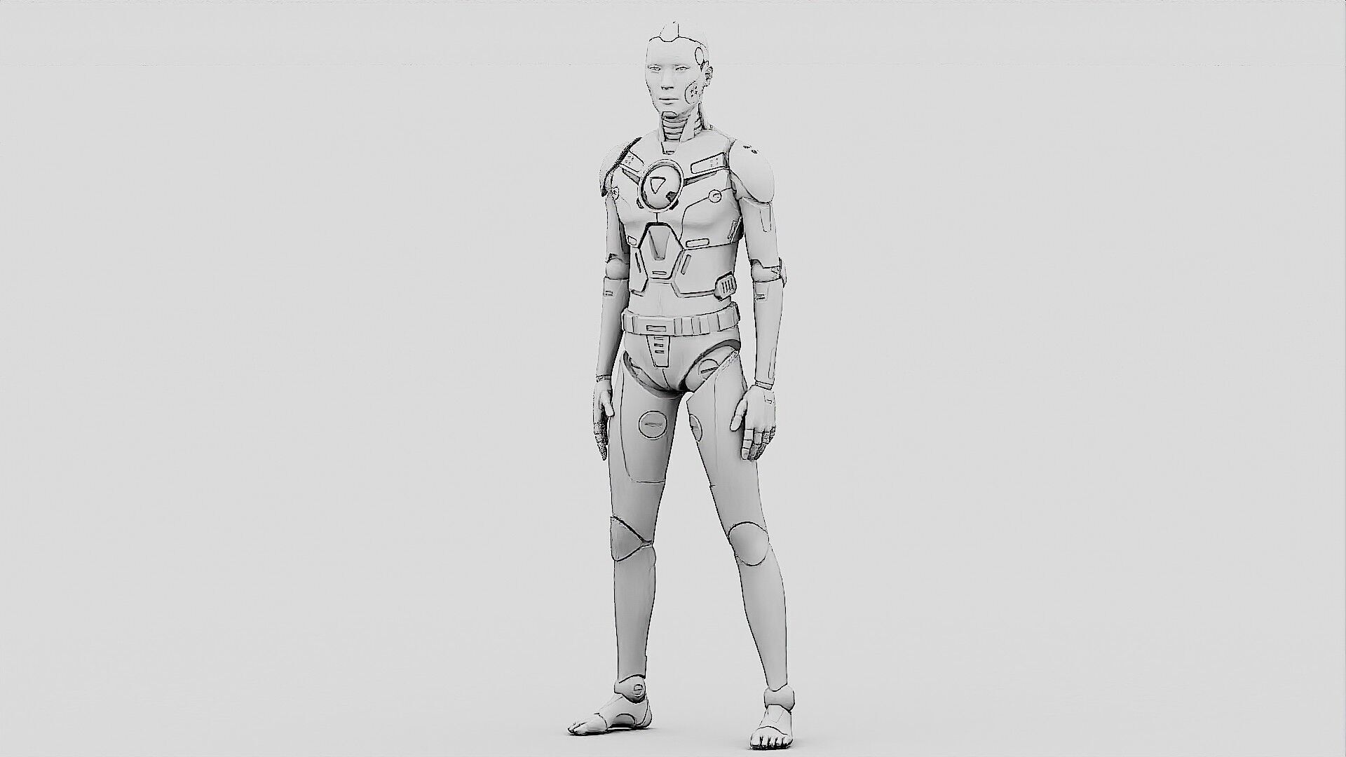 HUMANOID ORPHEUS-J  Rigged for Unreal Engine - Unity - MIXAMO 3D model_32
