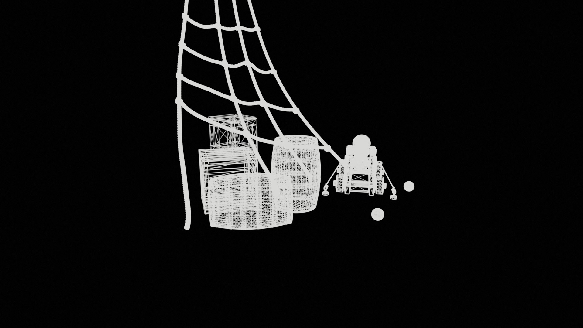 pirate cannon barrels and boxes  high-poly 3D model_19