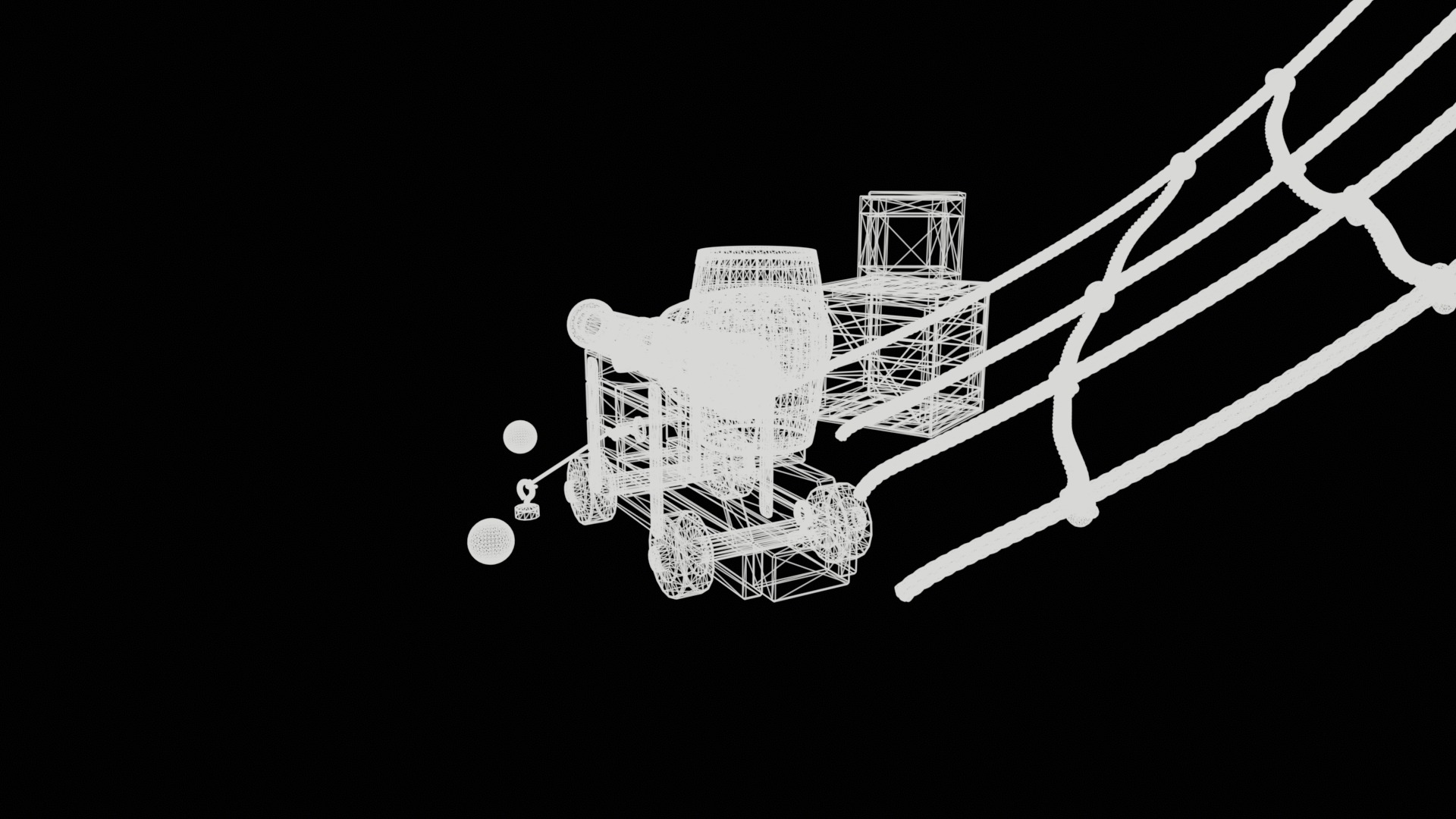 pirate cannon barrels and boxes  high-poly 3D model_21