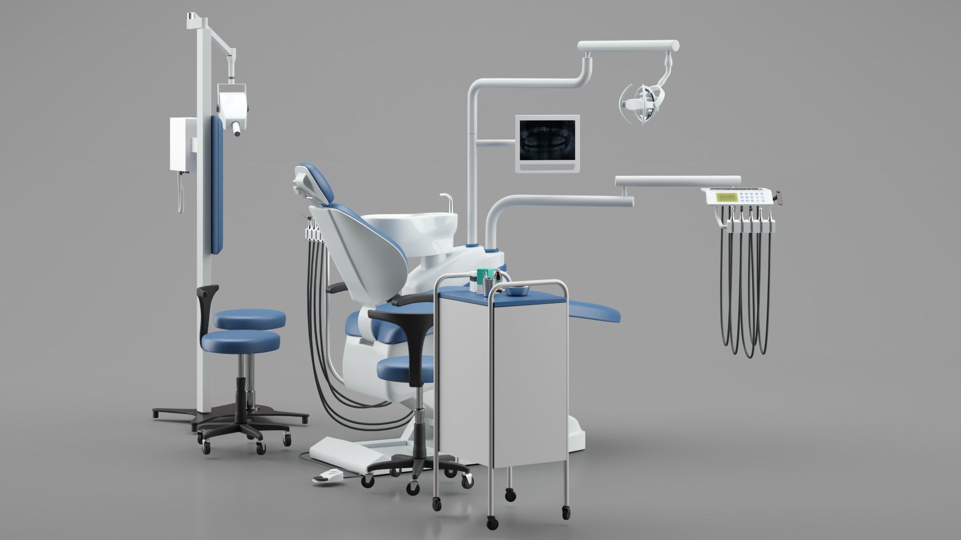 Dental Chair Unit Set 3D model_7