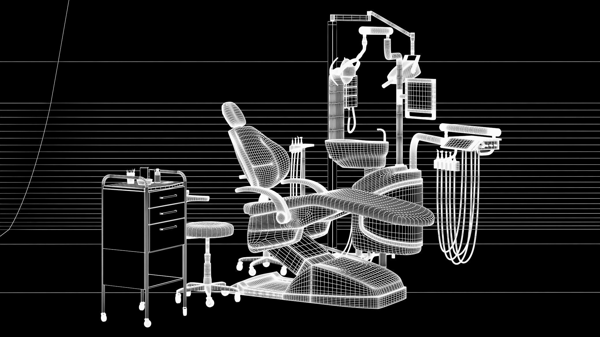 Dental Chair Unit Set 3D model_17