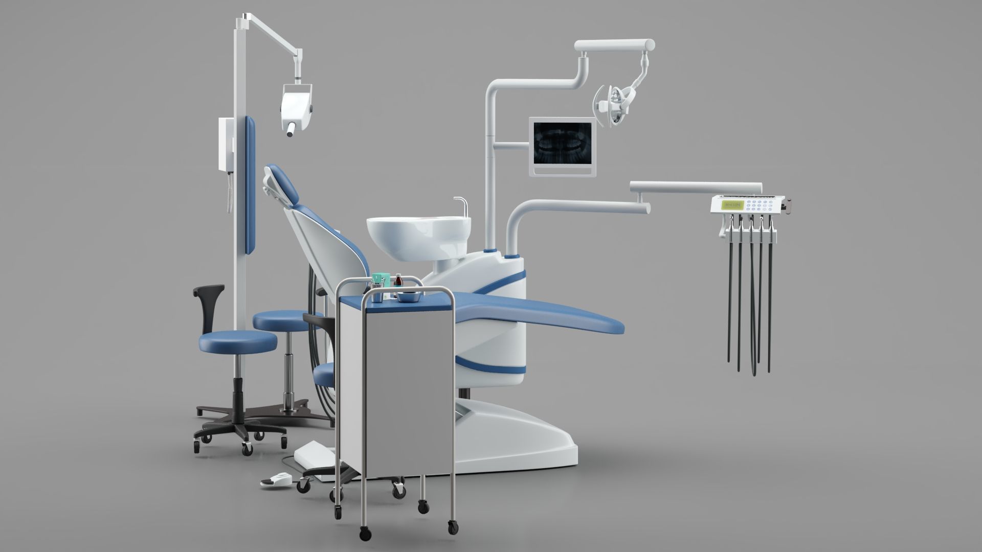 Dental Chair Unit Set 3D model_6