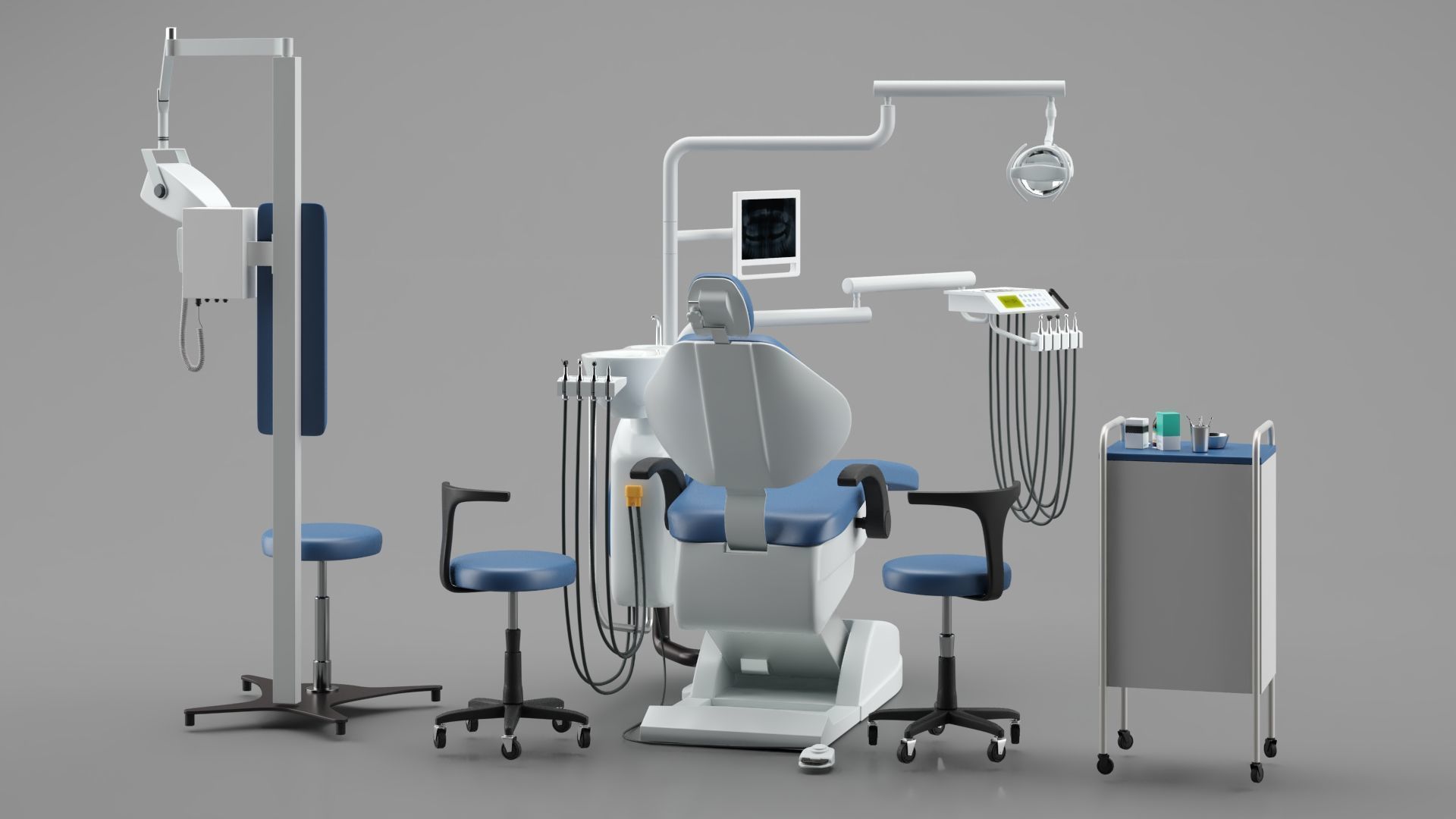 Dental Chair Unit Set 3D model_9
