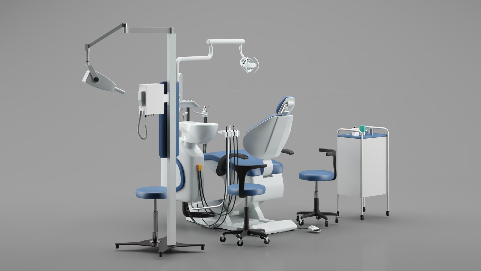 Dental Chair Unit Set 3D model_12