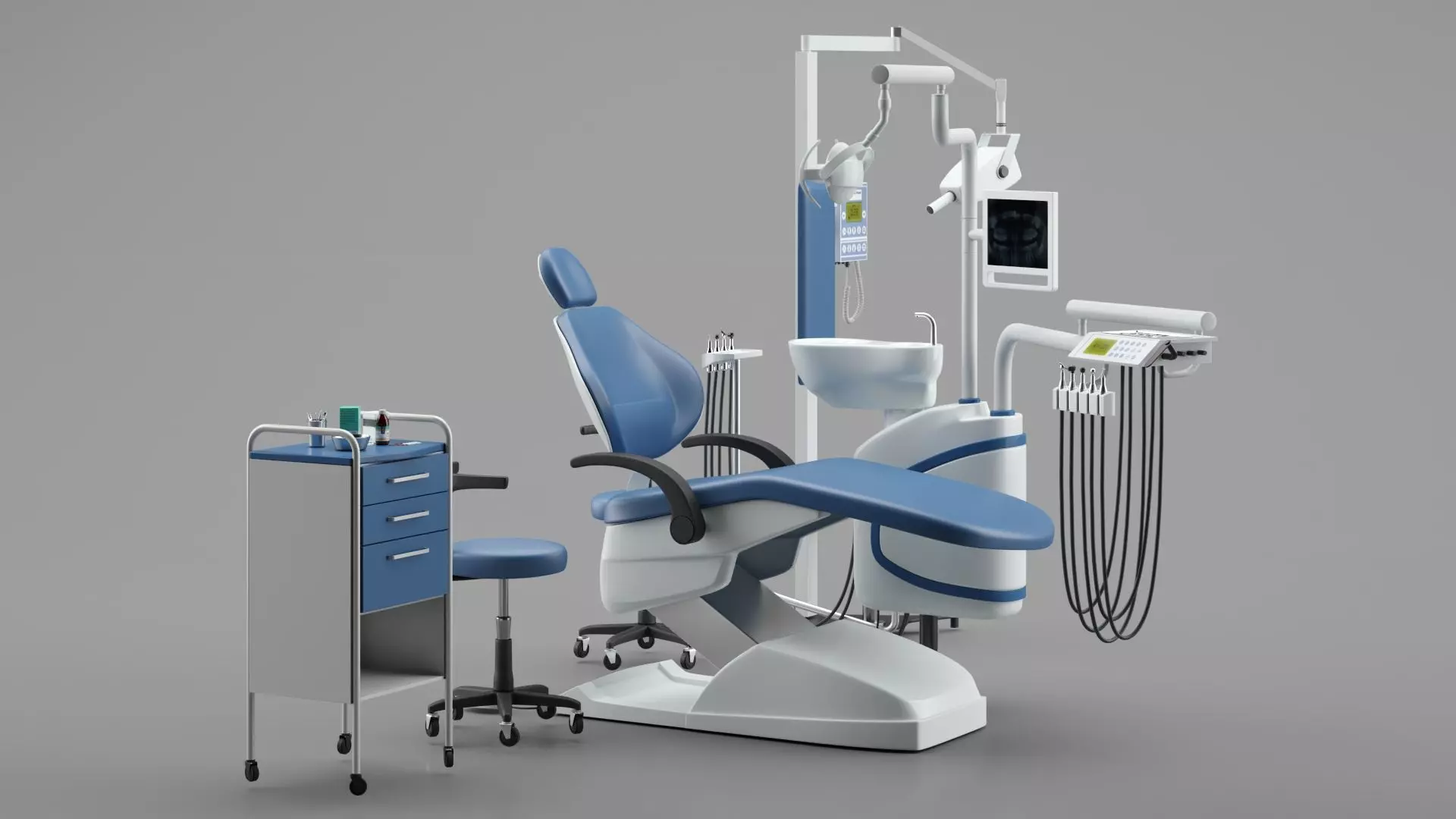 Dental Chair Unit Set 3D model_0