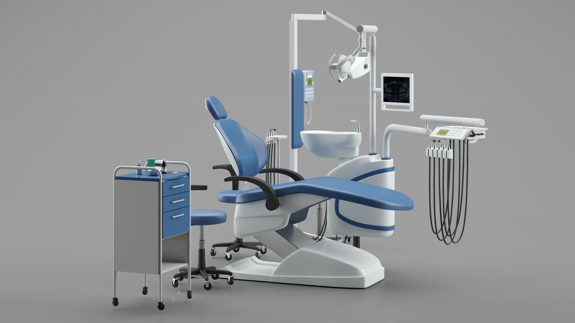 Dental Chair Unit Set 3D model_3