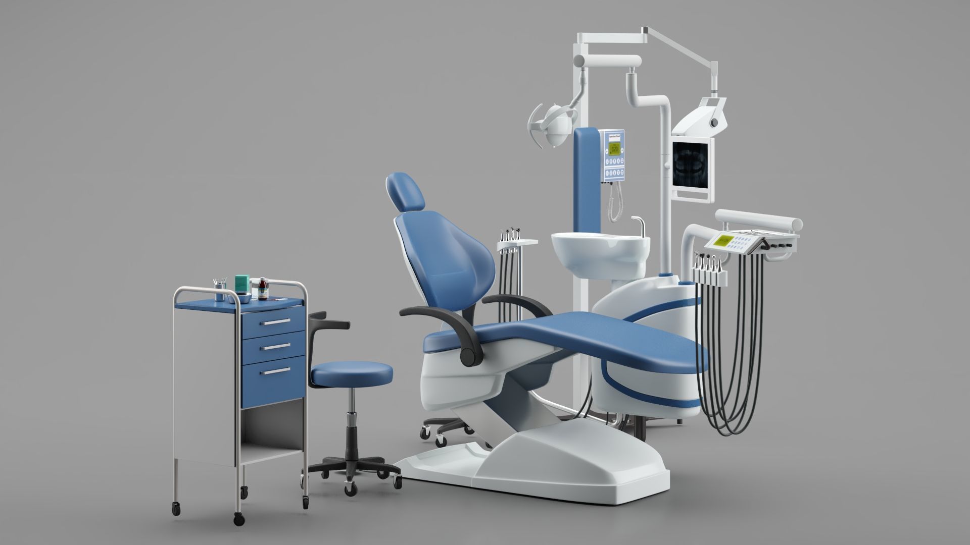 Dental Chair Unit Set 3D model_2