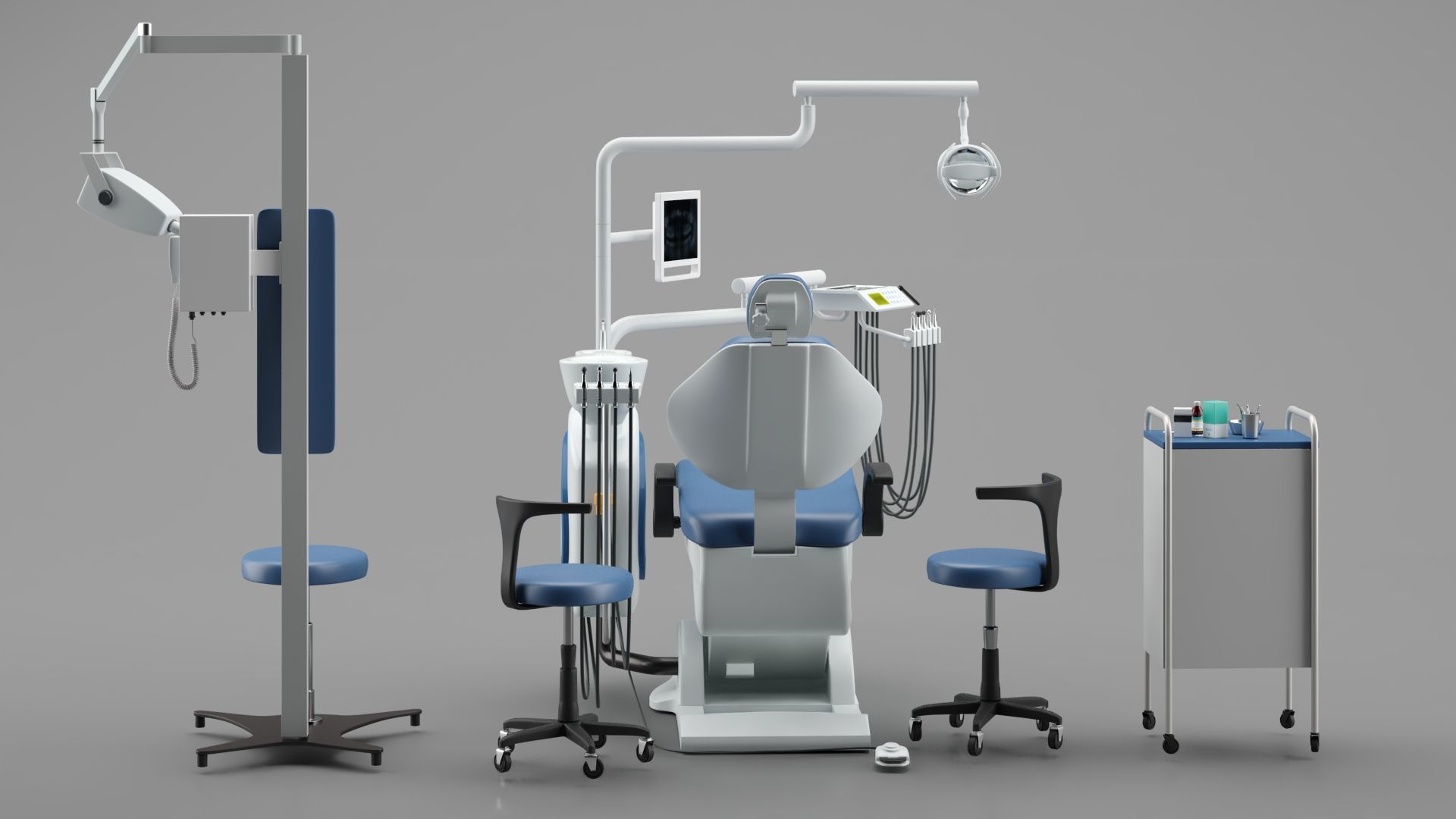 Dental Chair Unit Set 3D model_10