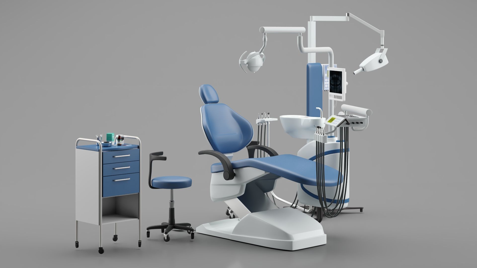 Dental Chair Unit Set 3D model_1