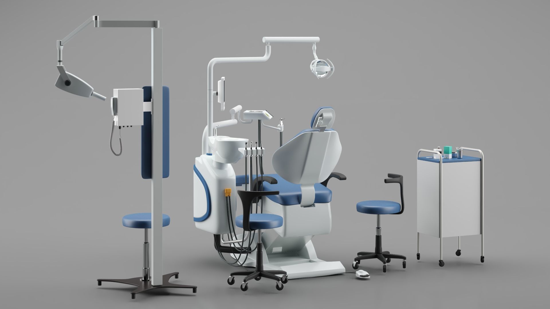 Dental Chair Unit Set 3D model_11