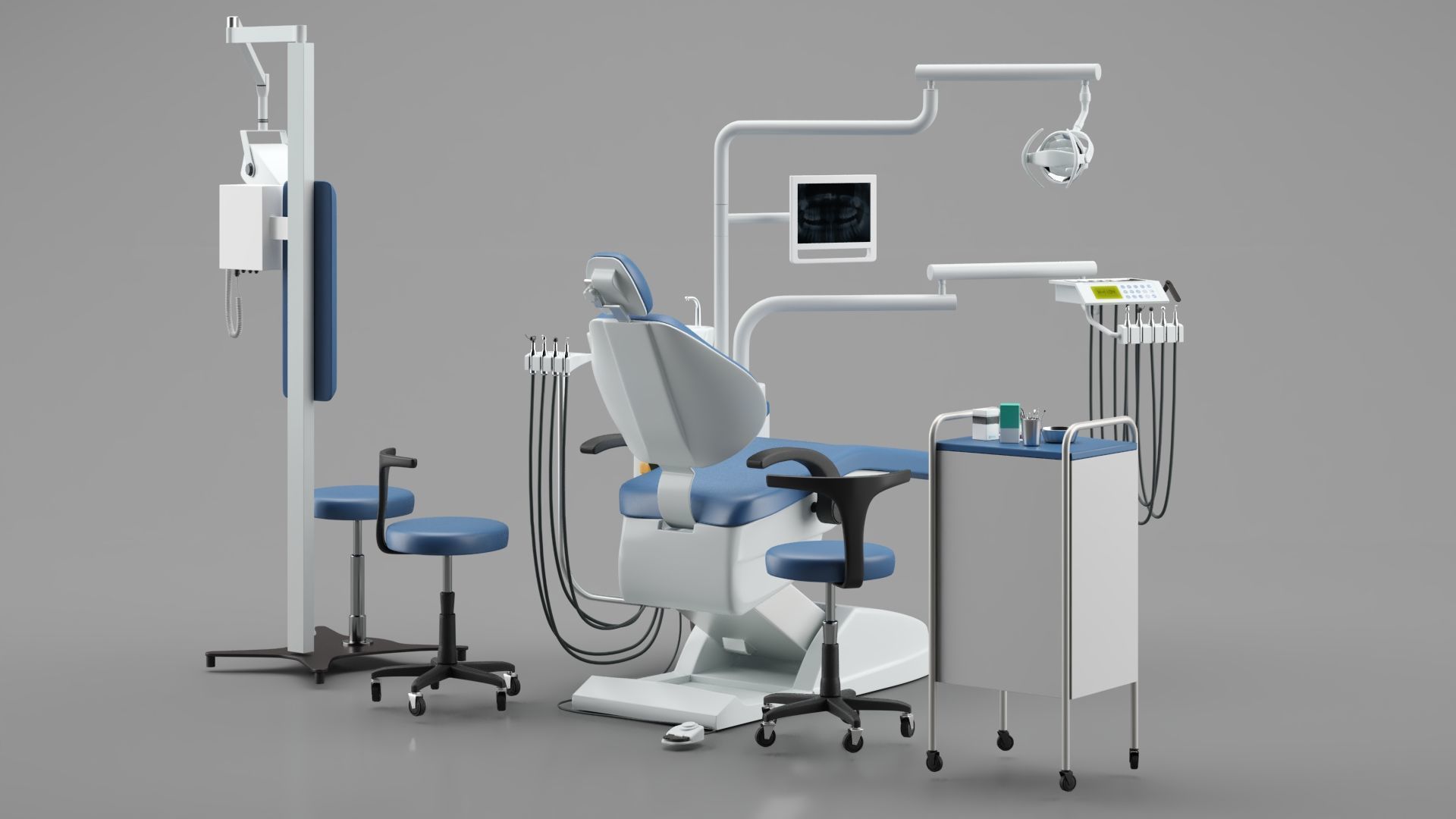 Dental Chair Unit Set 3D model_8