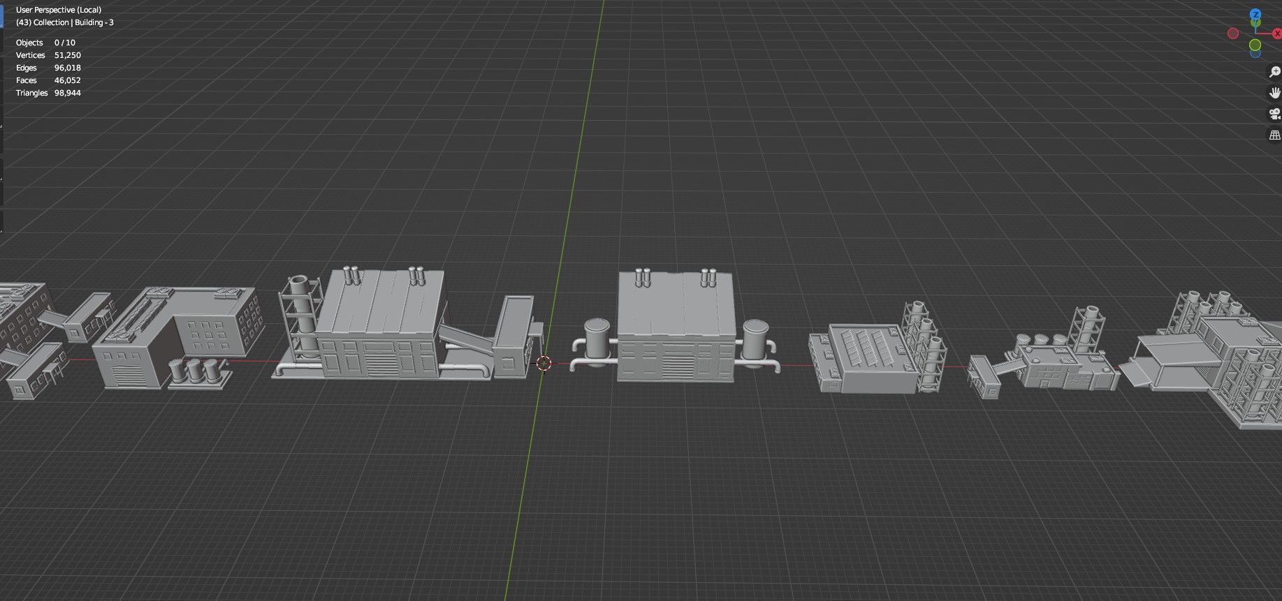 Low Poly City Buildings Pack Of 210 - Game Ready - Untextured  3D model_77