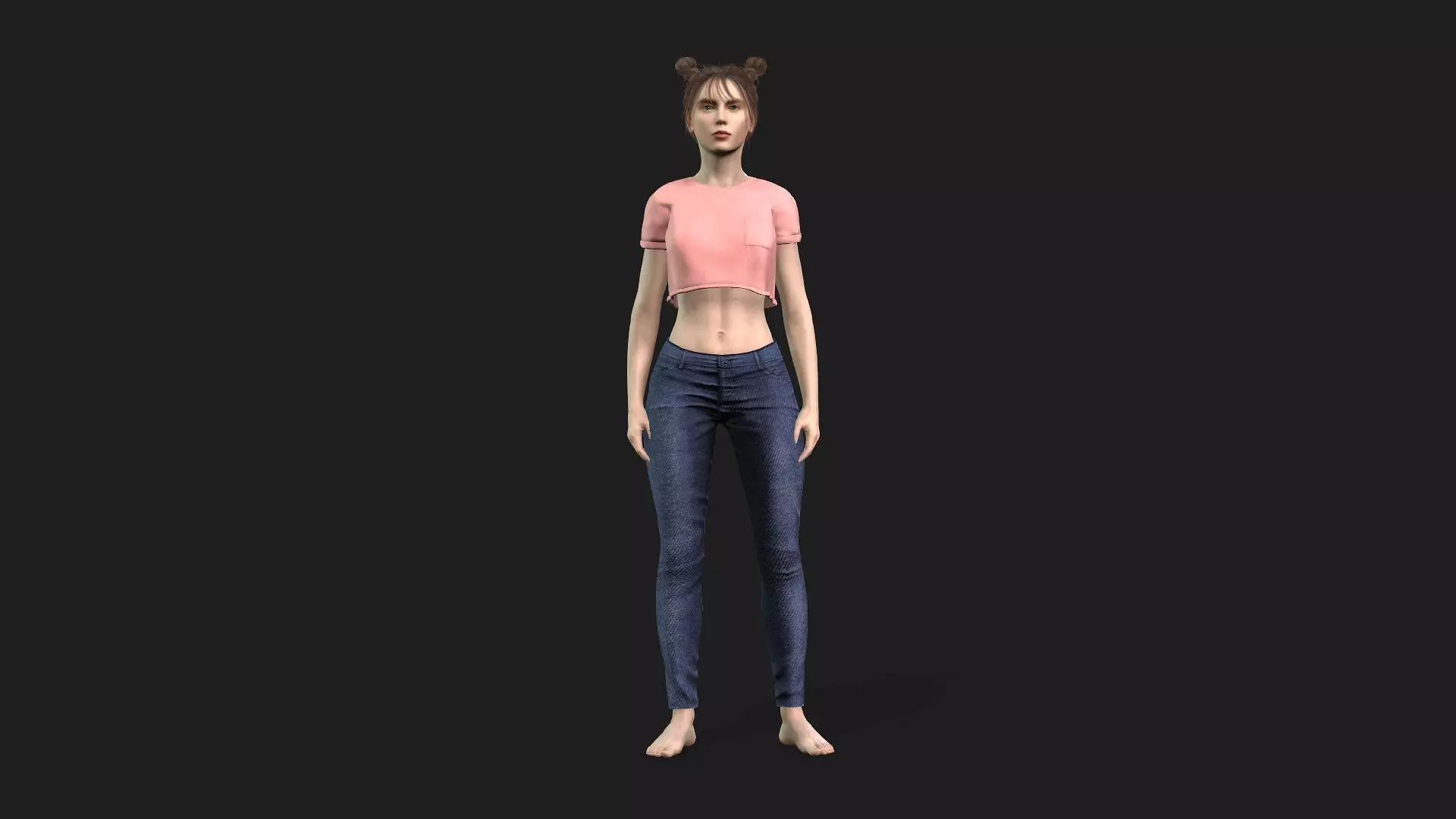 Beautiful Female Character Animation Ready Model 3D model_0