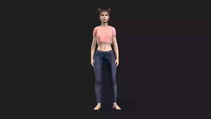 Beautiful Female Character Animation Ready Model 3D model