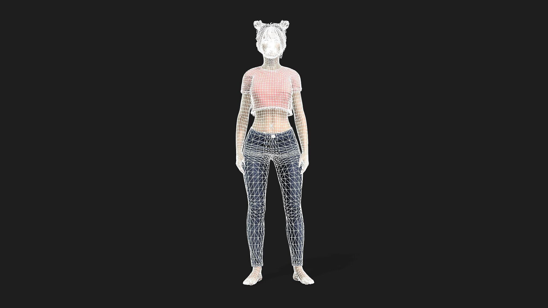 Beautiful Female Character Animation Ready Model 3D model_14