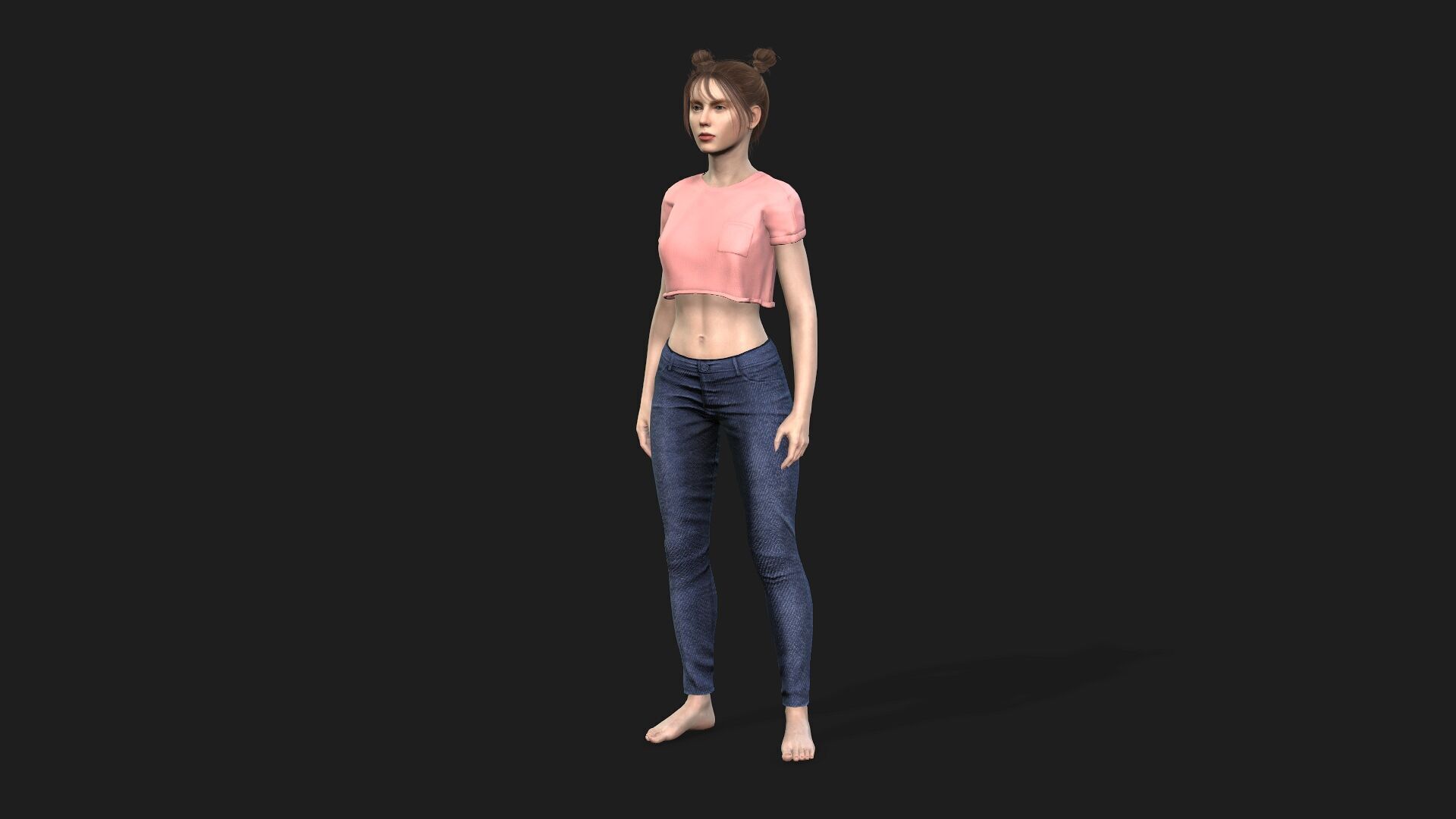 Beautiful Female Character Animation Ready Model 3D model_9