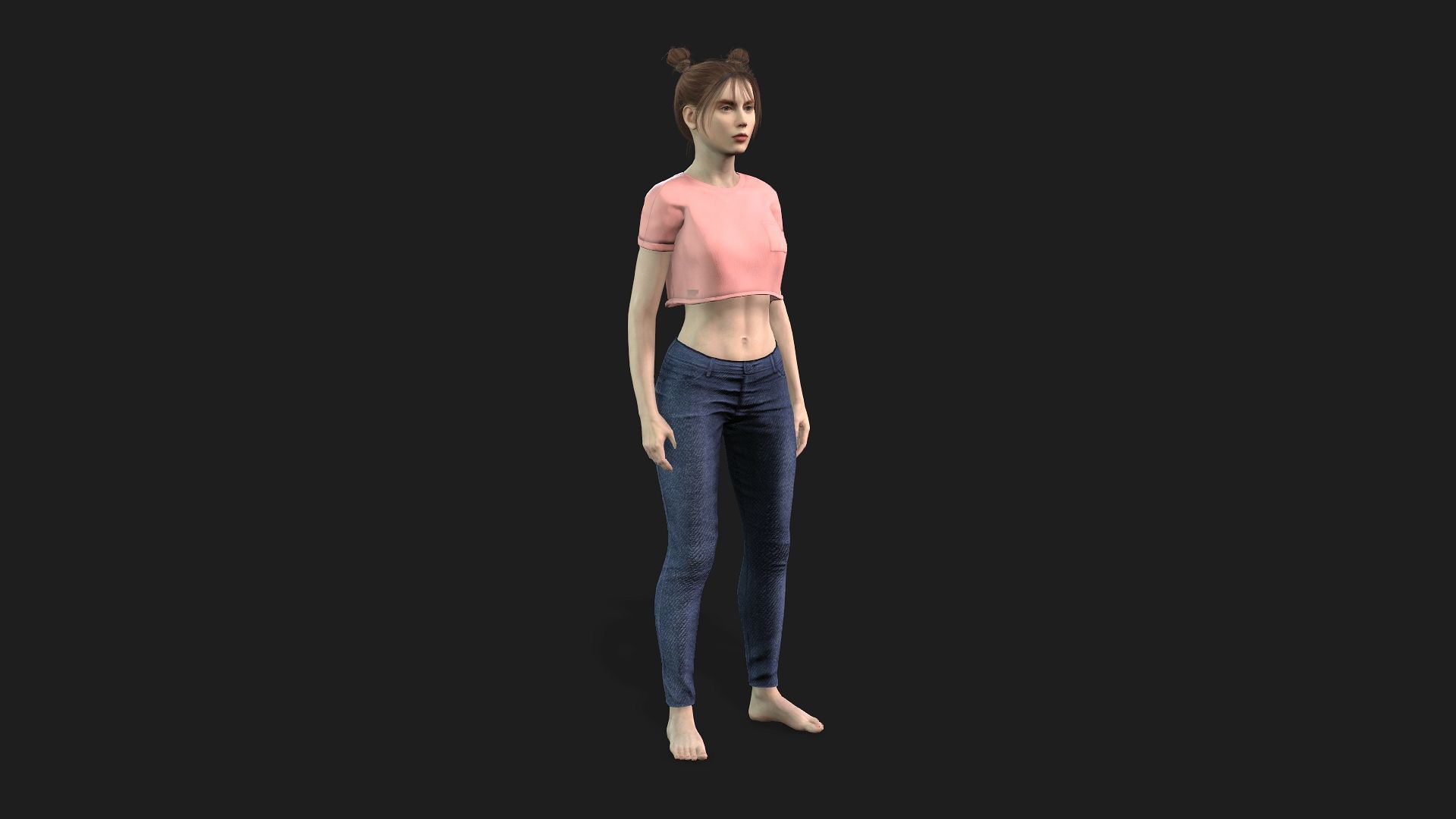 Beautiful Female Character Animation Ready Model 3D model_8