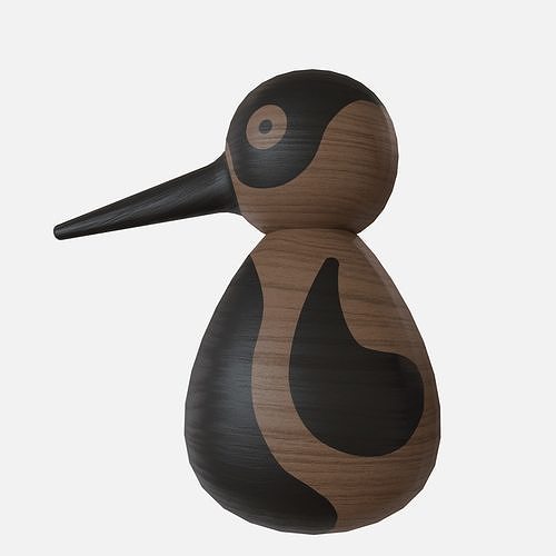 Wood bird woodpecker Low-poly 3D model