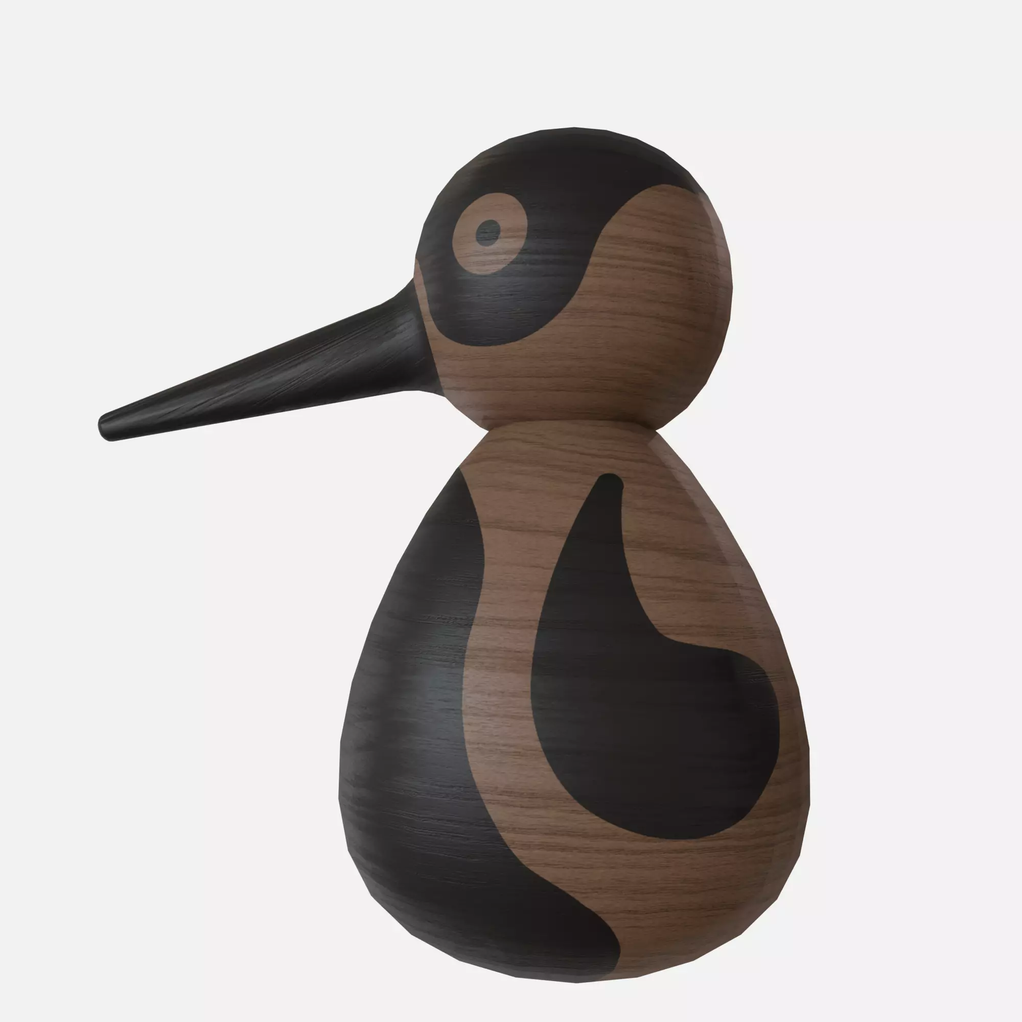Wood bird woodpecker Low-poly 3D model