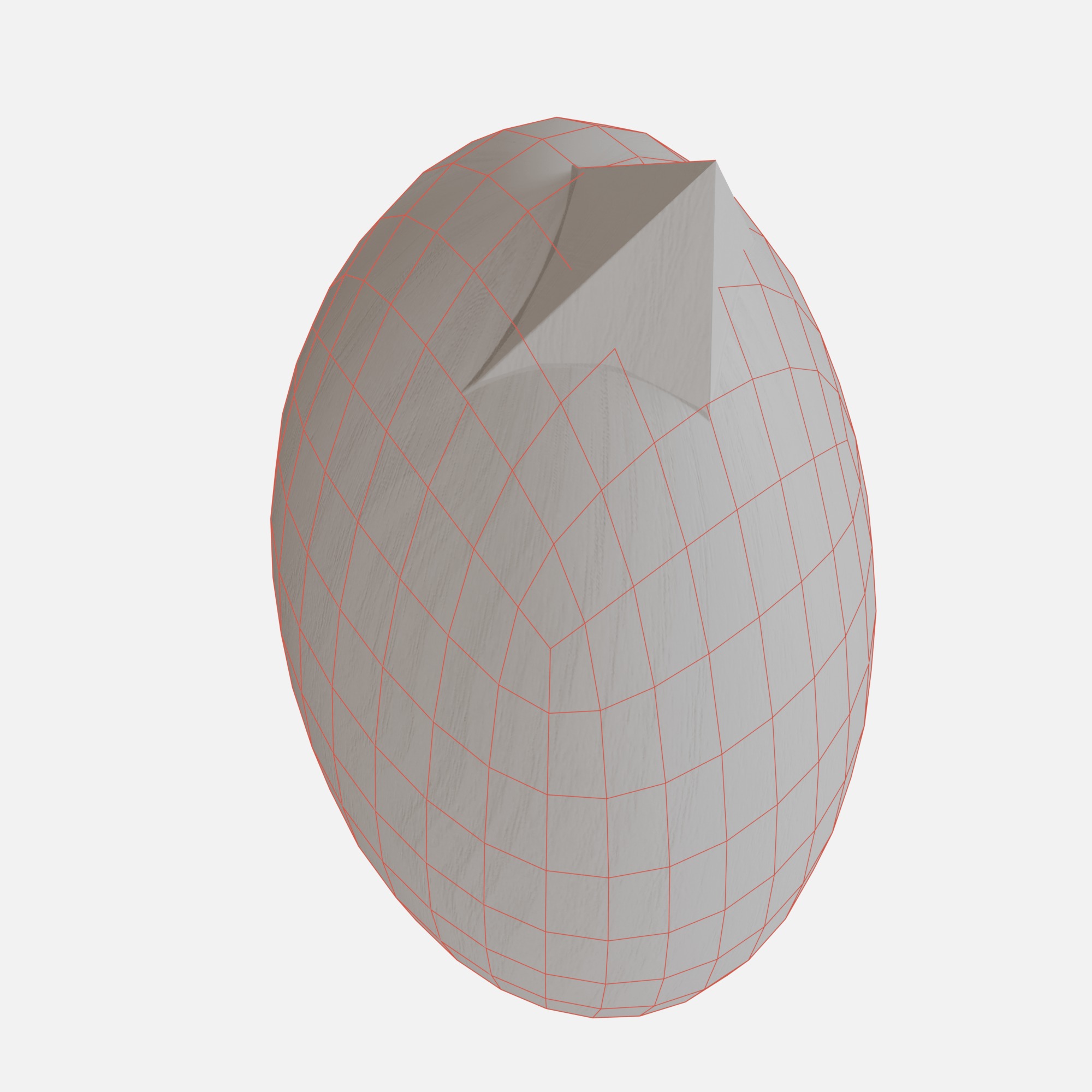 Wood round bird Low-poly 3D model_6