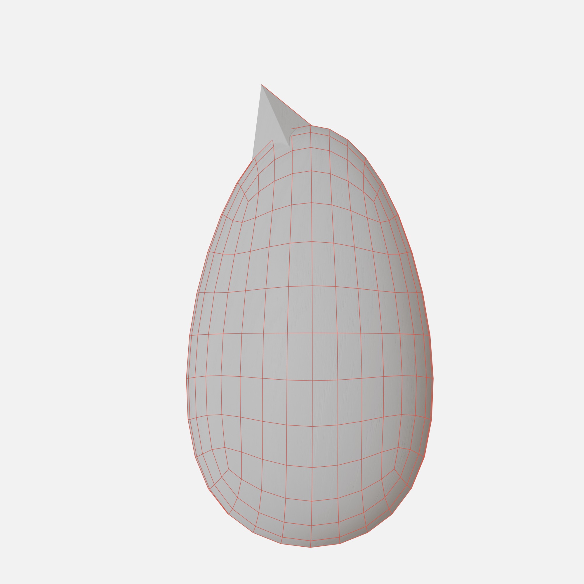 Wood round bird Low-poly 3D model_5
