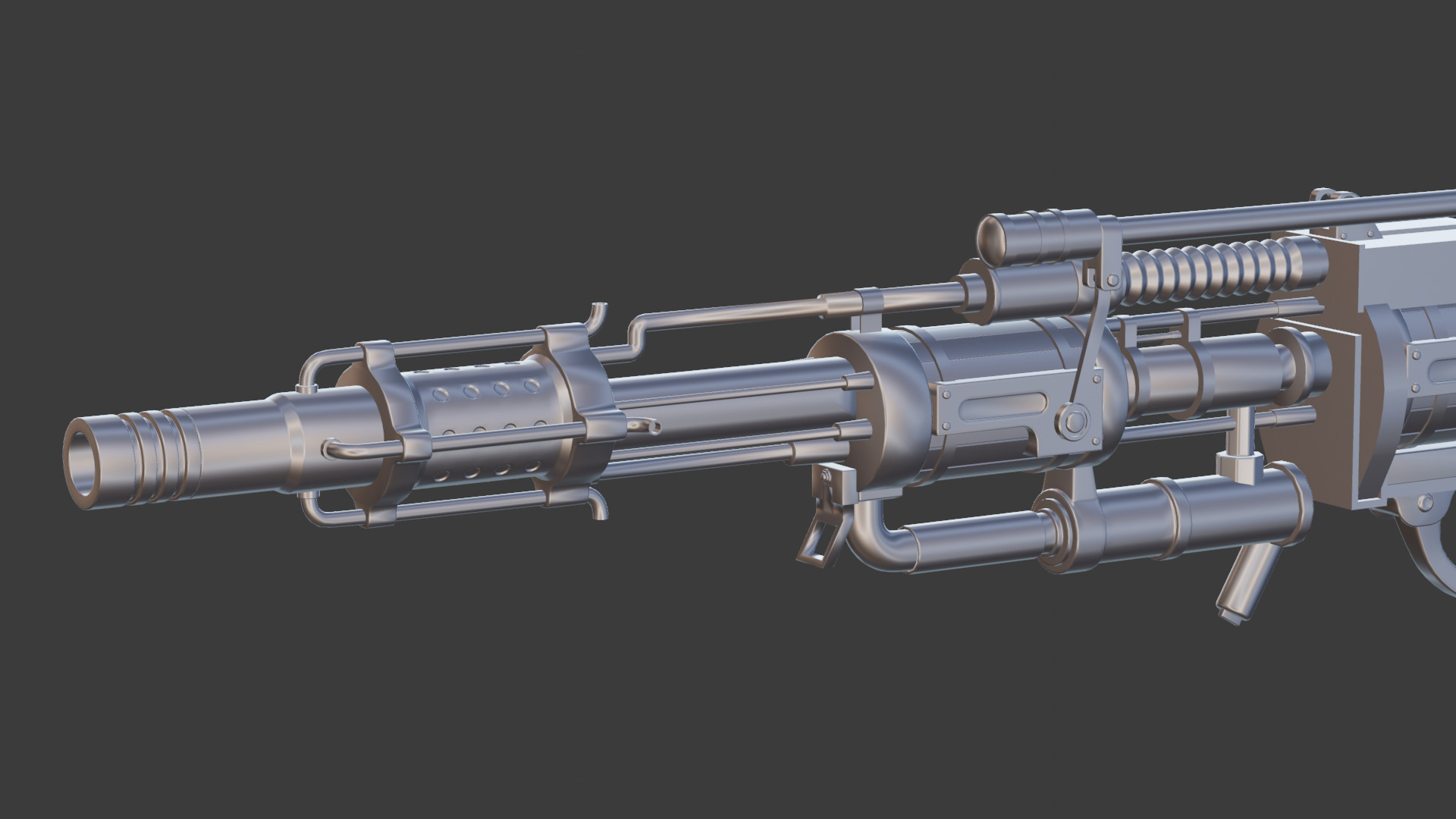 Steampunk Old Gun Concept for games 3D model_14