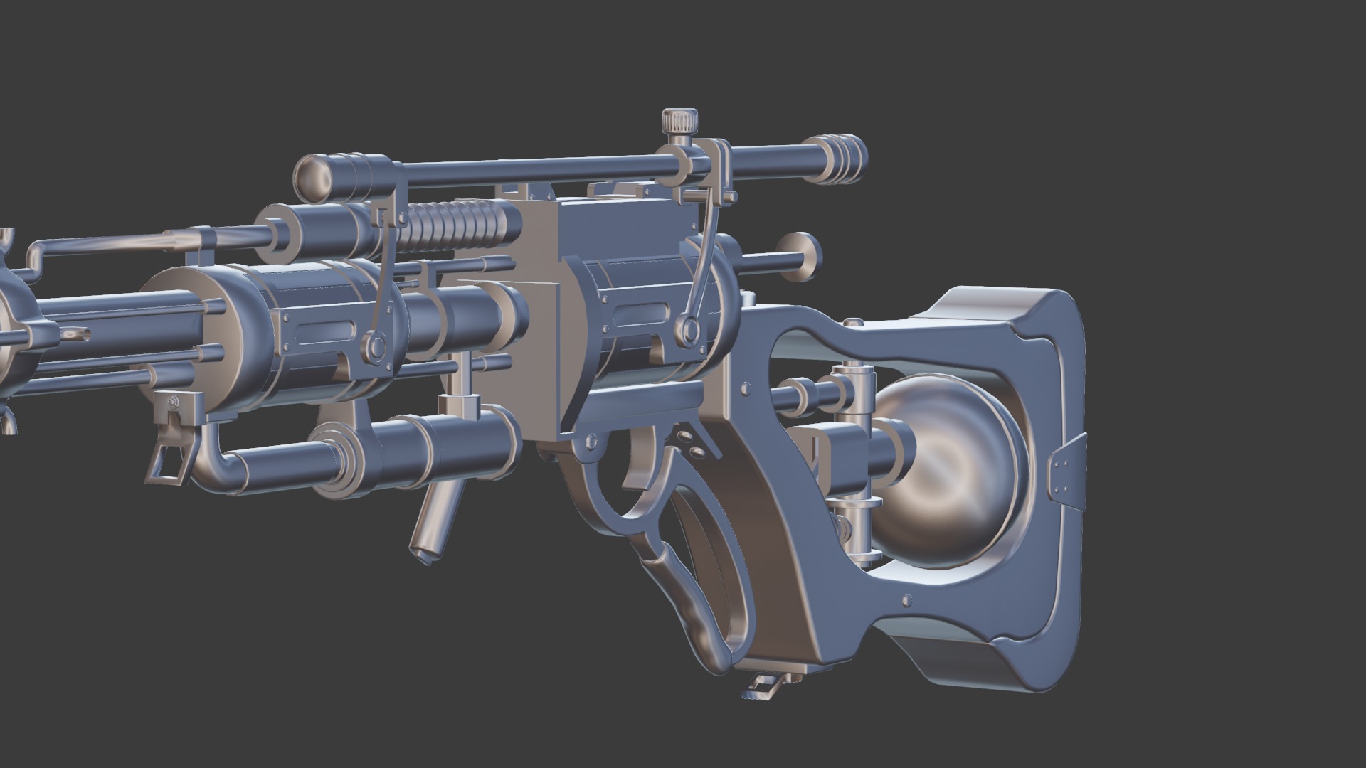 Steampunk Old Gun Concept for games 3D model_13