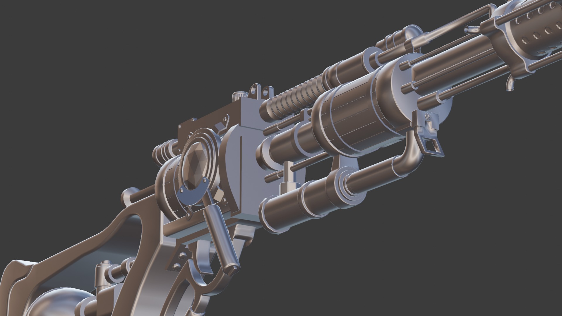 Steampunk Old Gun Concept for games 3D model_18