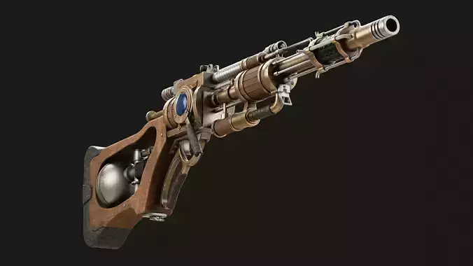 Steampunk Old Gun Concept for games