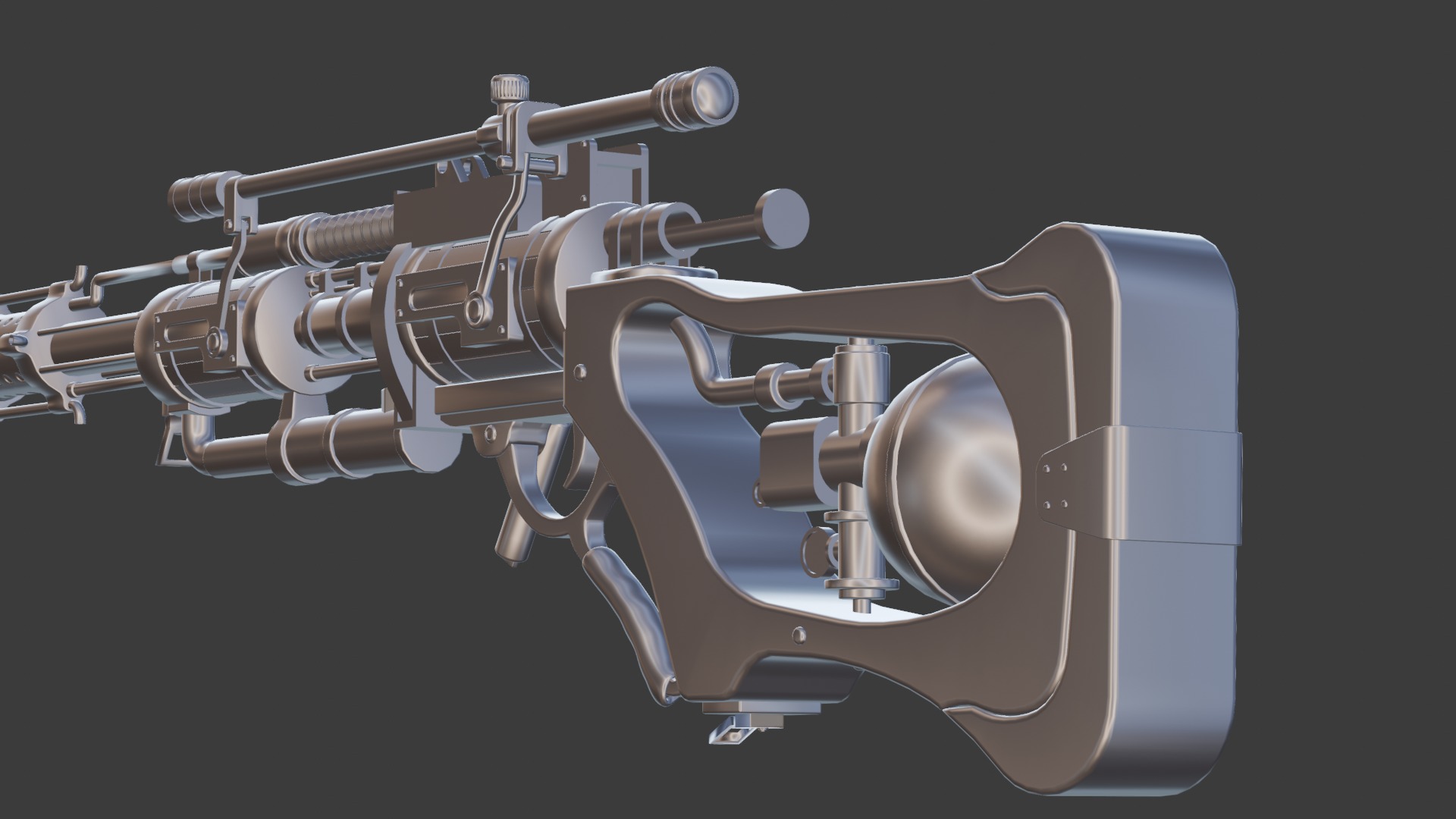 Steampunk Old Gun Concept for games 3D model_15