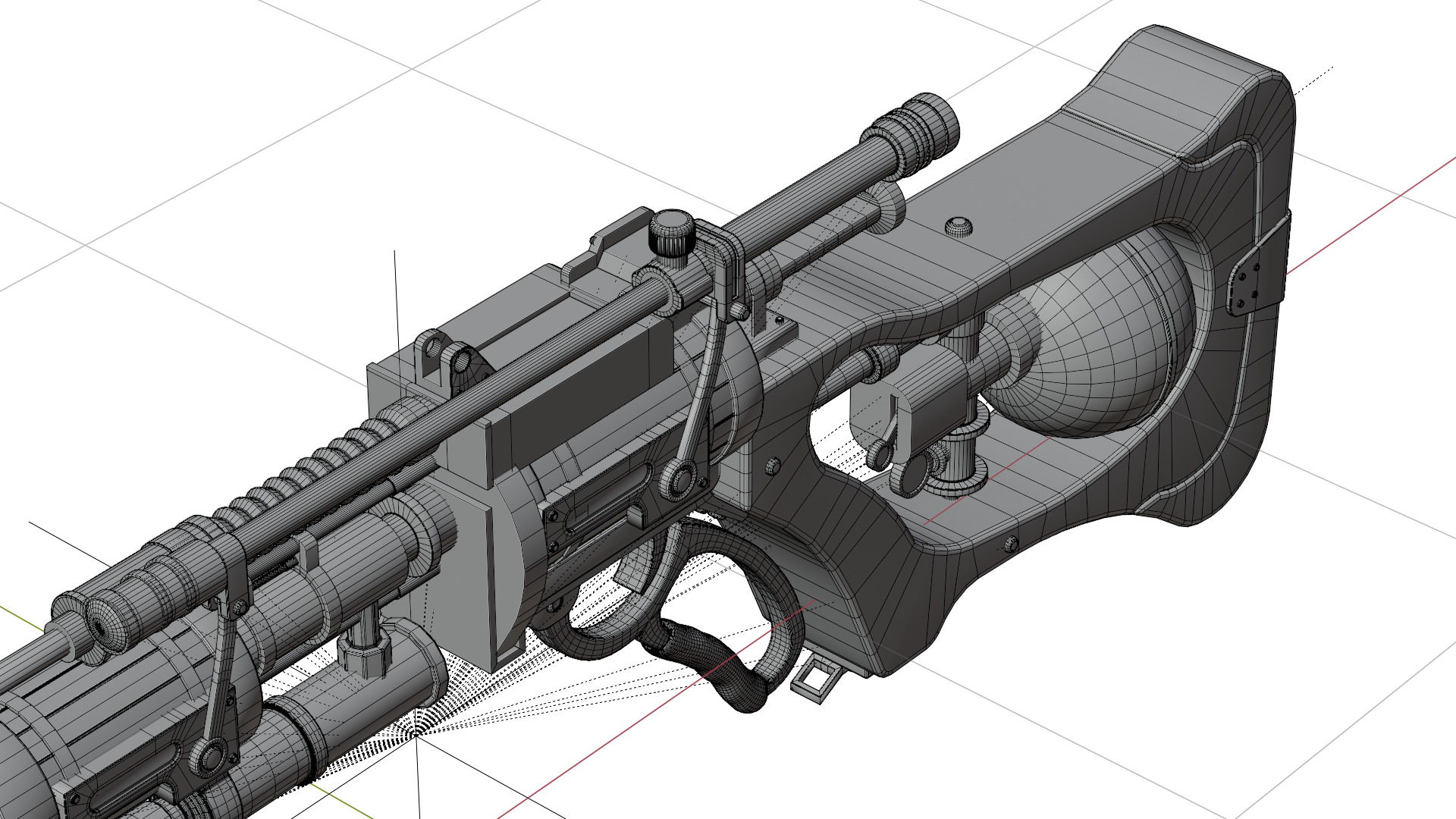 Steampunk Old Gun Concept for games 3D model_32