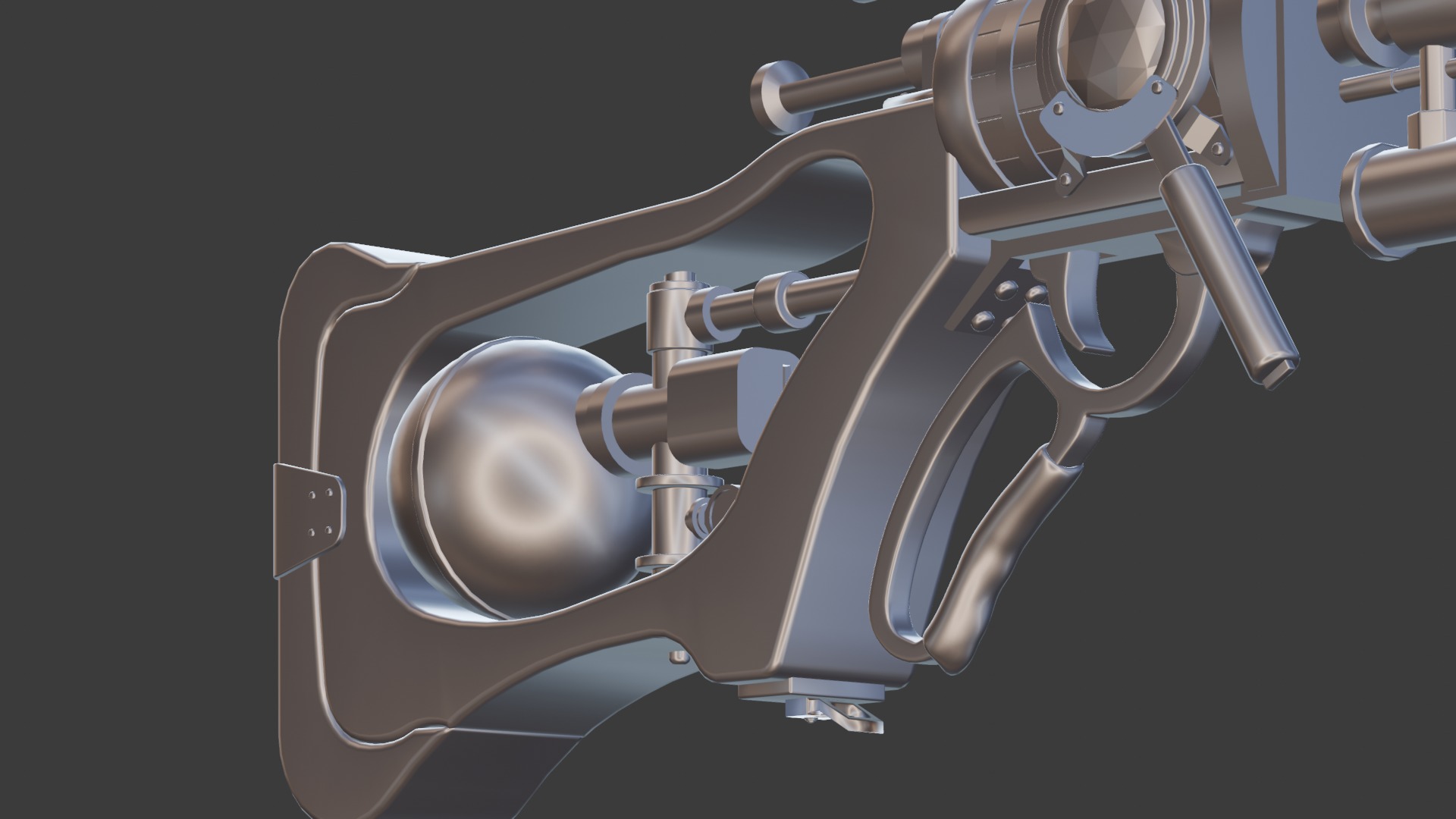 Steampunk Old Gun Concept for games 3D model_19
