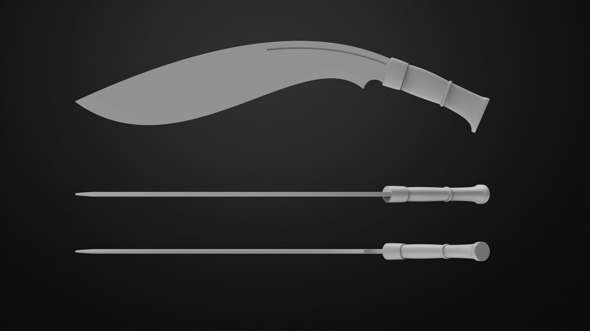 Weapons Encyclopedia 110 Khukuri 3D print model_2