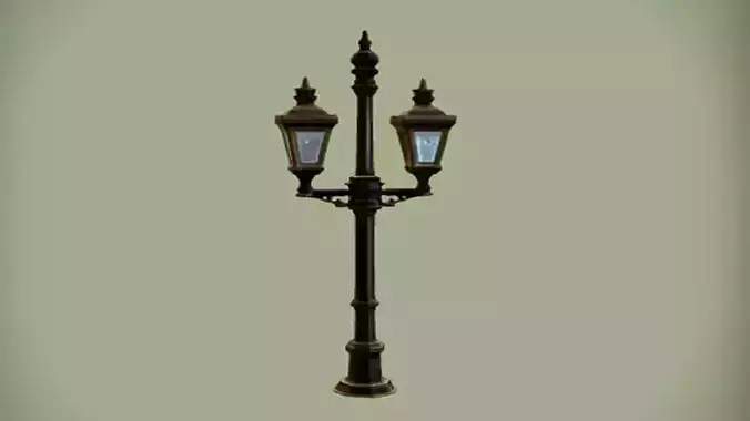 street lamp with two lanterns