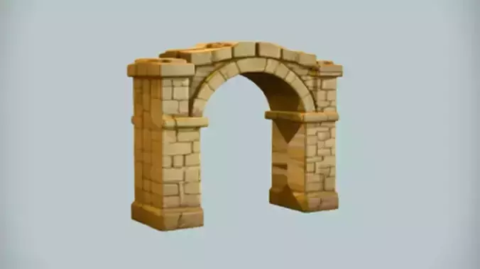 stone archway 3D Game Ready Model