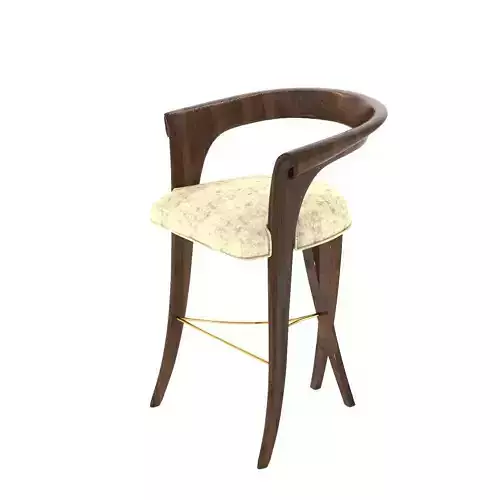 Classic Curve Armchair Low-poly 3D model