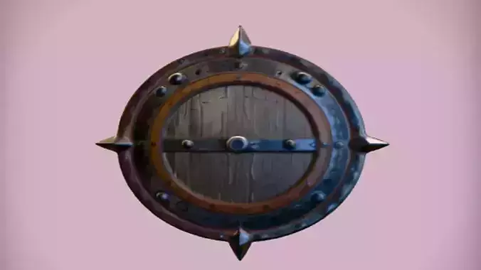 Medieval style wooden shield