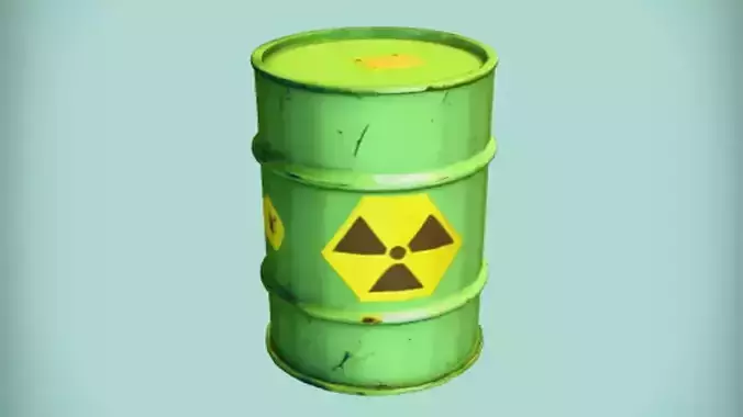 green radioactive waste barrel