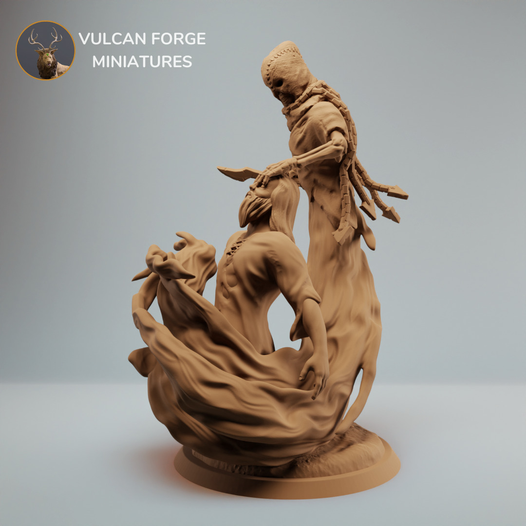 Undead skeleton vampire lich and hell hound bundle 3D print model_9