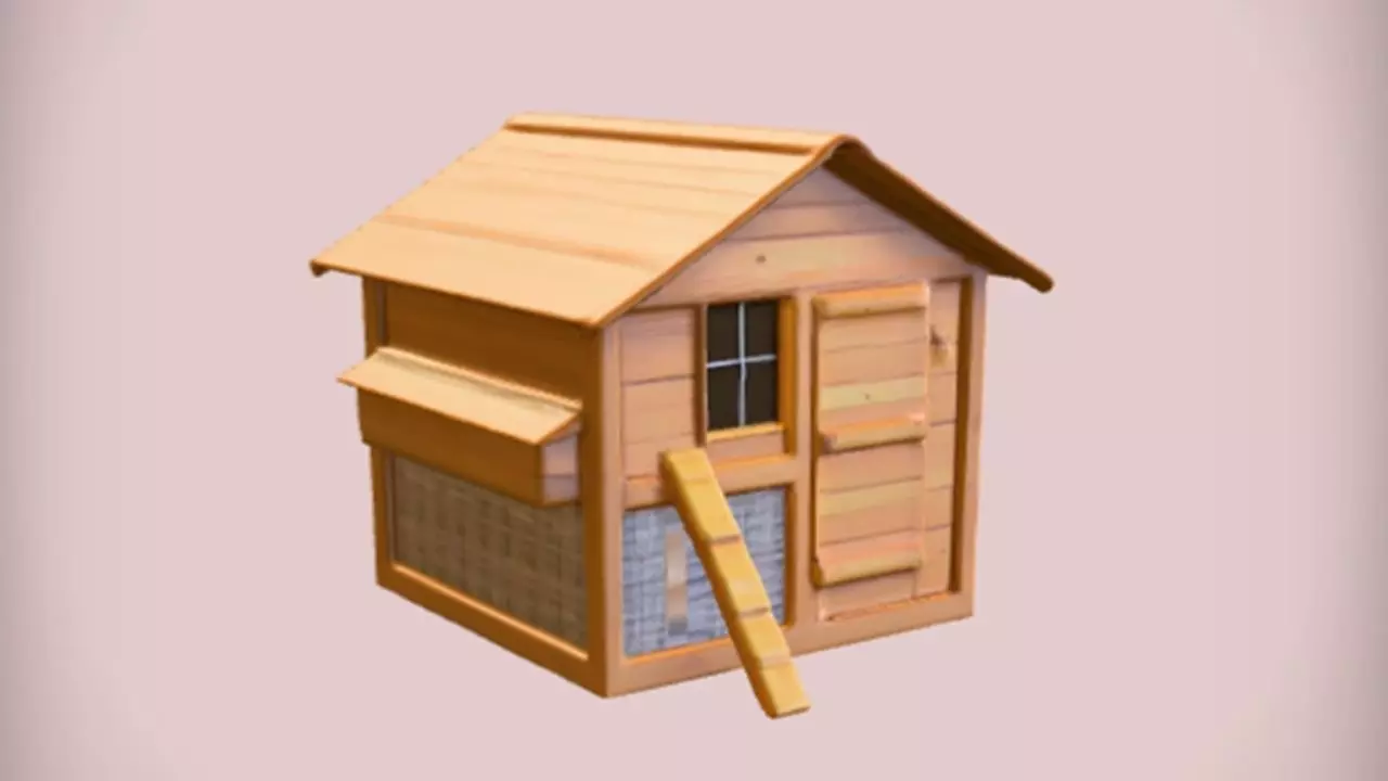 wooden chicken coop 3D model_0
