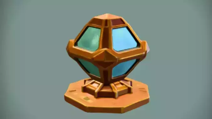 futuristic glowing energy crystal