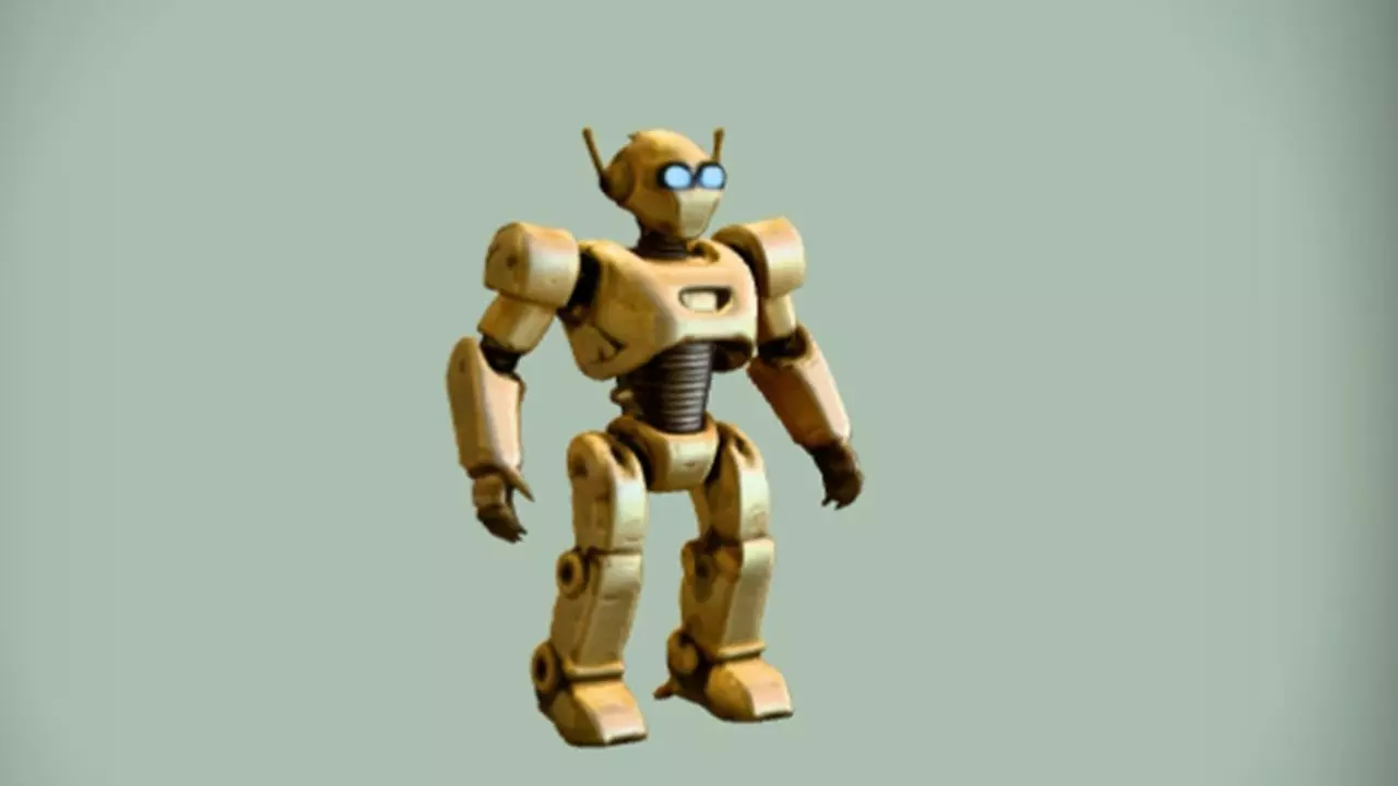 Humanoid robot with antennas 3D model_0