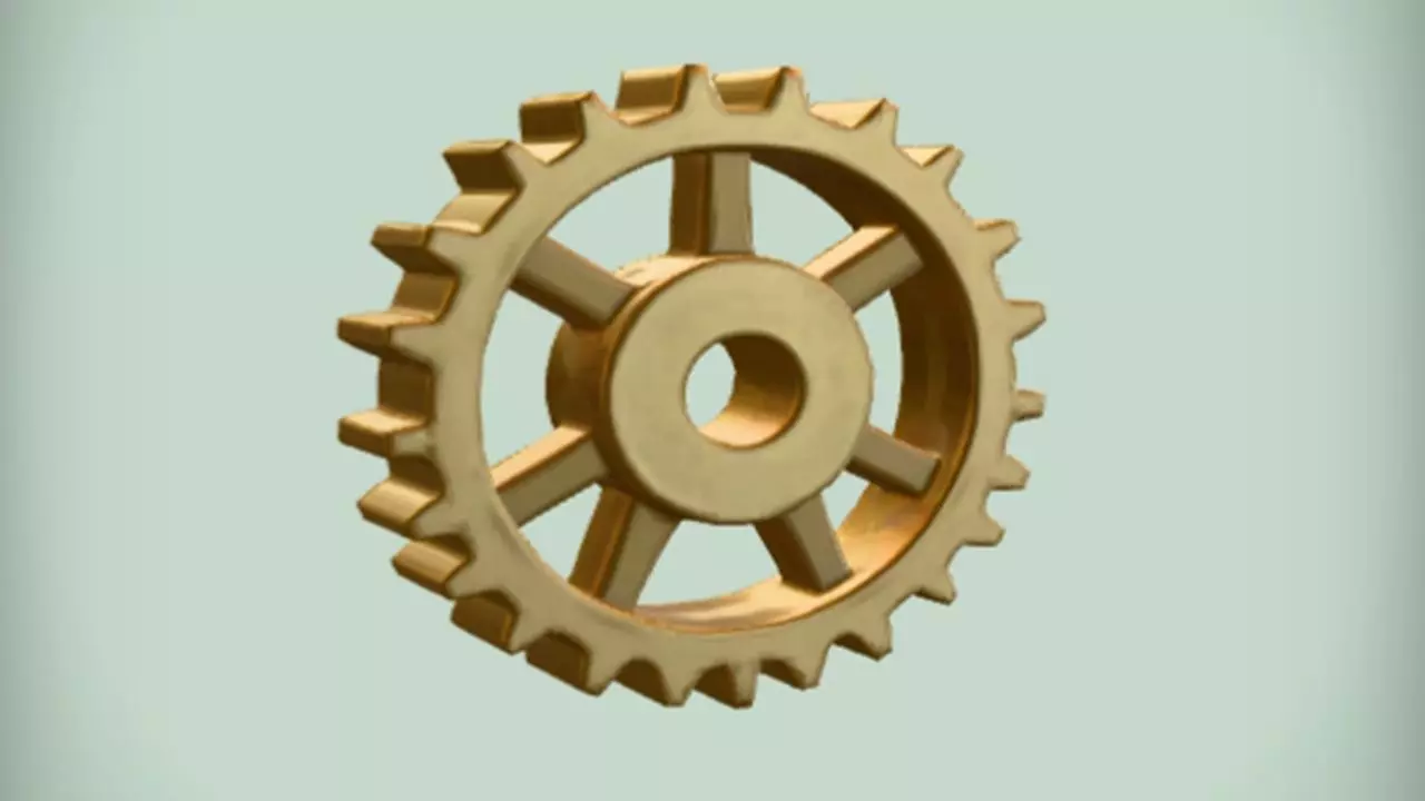 golden cogwheel 3D Game Ready Model 3D model