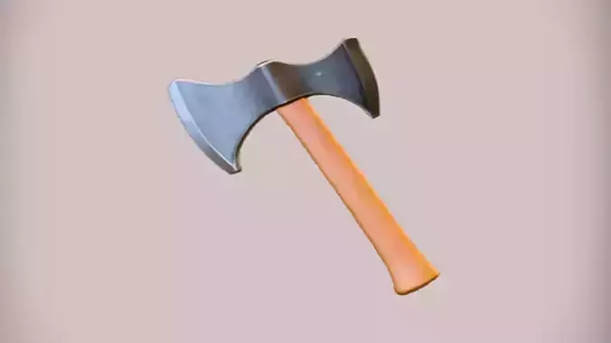 double sided axe with wooden handle
