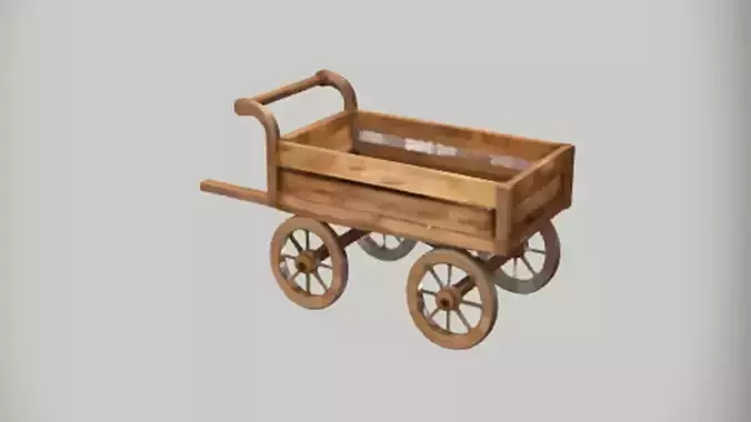 wooden cart with wheels